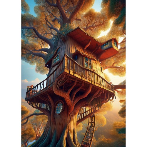 Postkarte baumhaus - postkarte.,