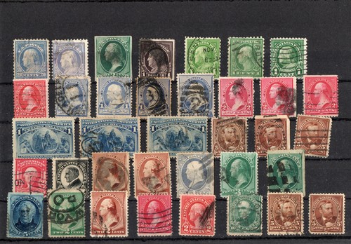 Usa briefmarken auf steckkarte - auf,
