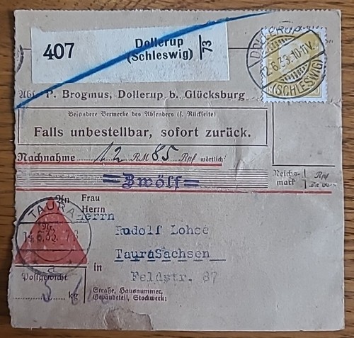 Paketkarte 407 karte dollerup - paketkarte,