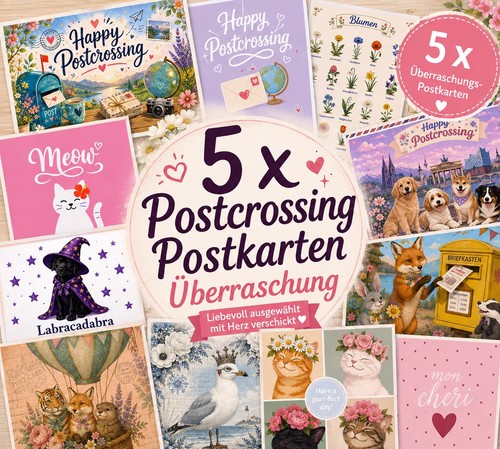 Postkarten postcrossing - 5x,