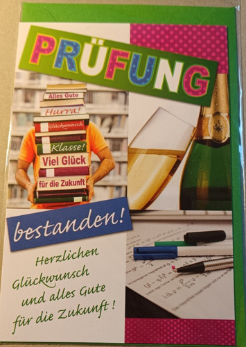 Glückwunschkarte zur prüfung - zur,