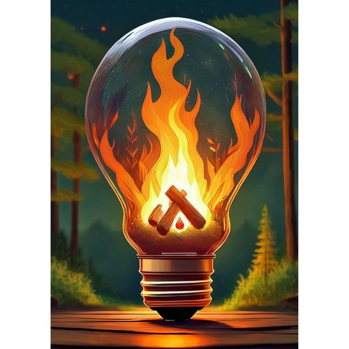 Postkarte lagerfeuer in - postkarte.,