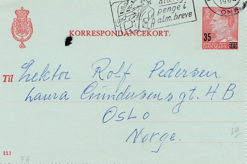 Dänemark 1964 kartenbrief - dänemark:,
