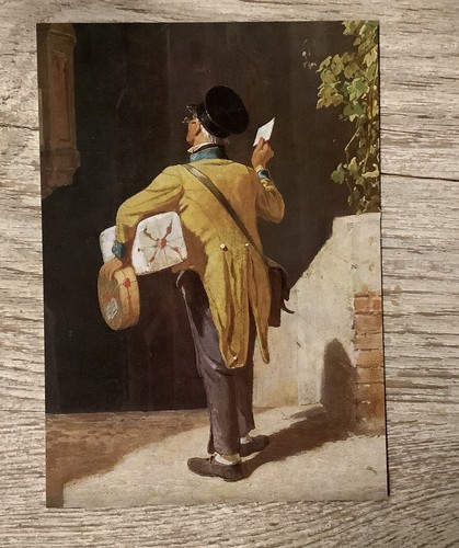 Postkarte der briefbote - der,
