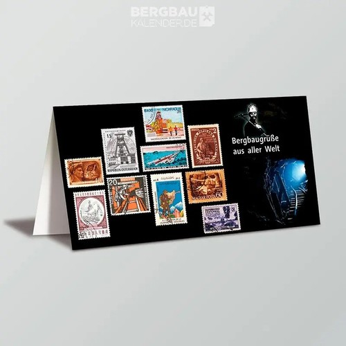 Bergbau grußkarte briefmarken - bergbau,