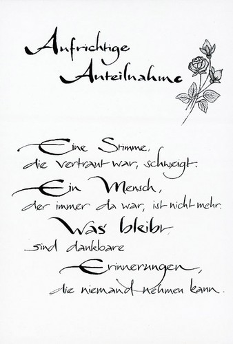 Trauer beileid kondolenzkarte - trauer,