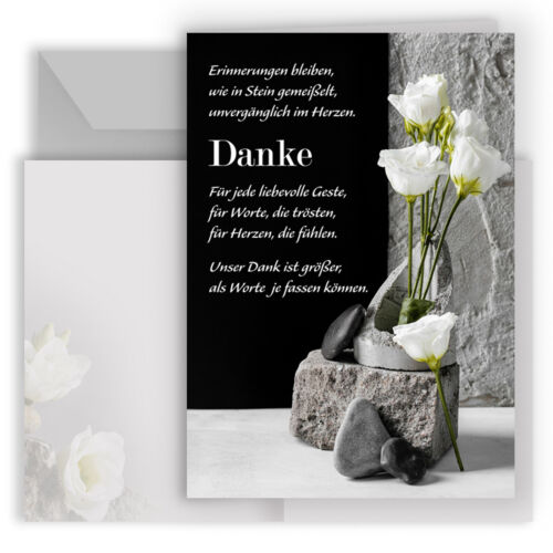 Dankeskarte trauer set - 10,
